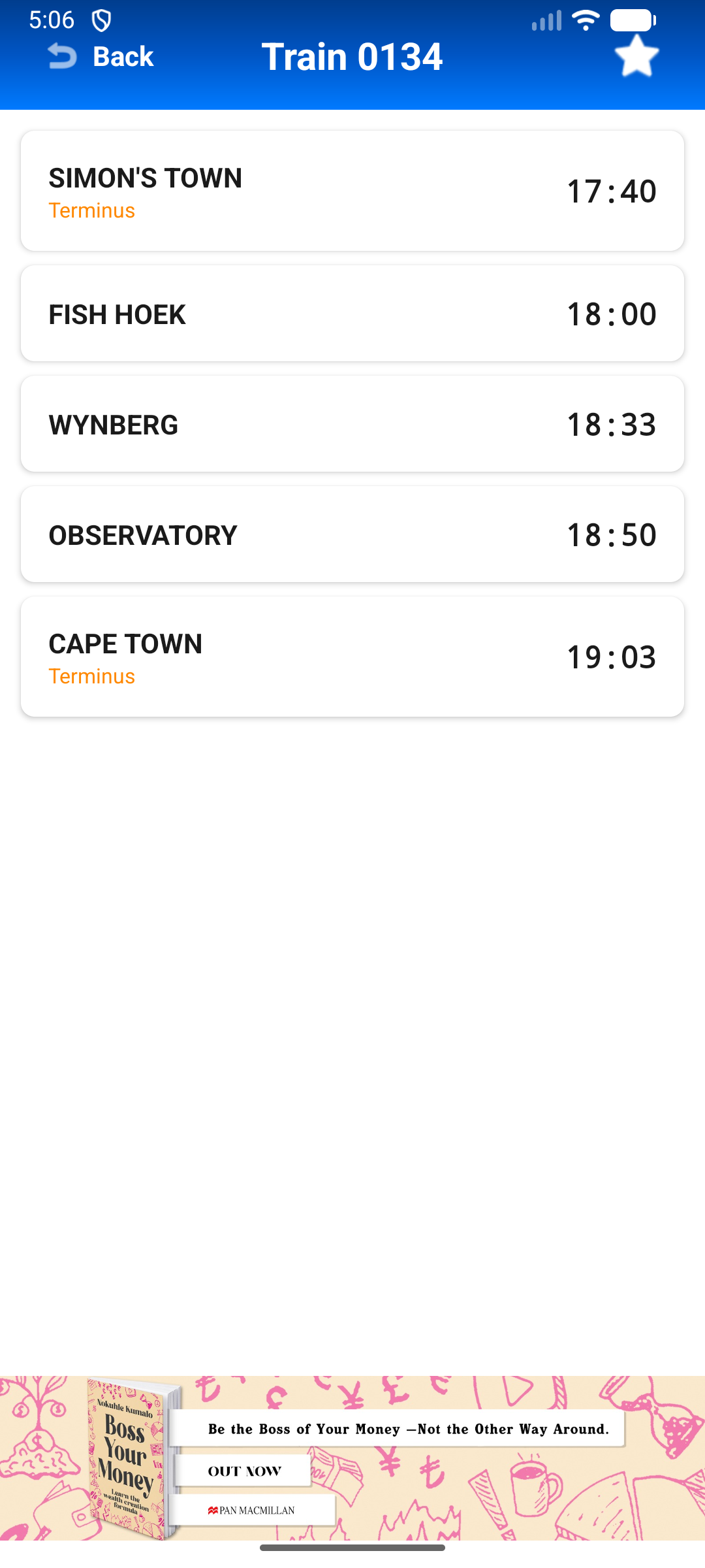 Train Schedule - View detailed stop times